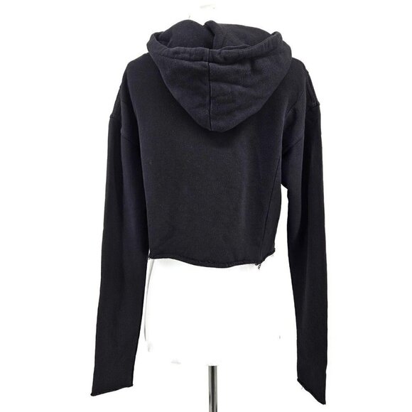 New Stolen Girlfriends Club Crop Hoodie Womens 12/M Black Pullover - Picture 4 of 6